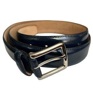 Cole Haan Men's Gramercy Leather Belt - Navy Blue